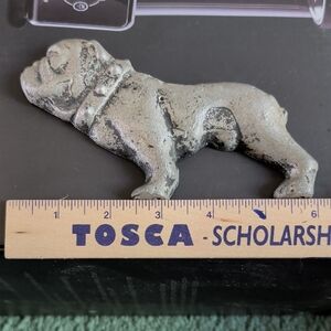 Vintage-Style Gray Bulldog Sculpture Home Art Accent